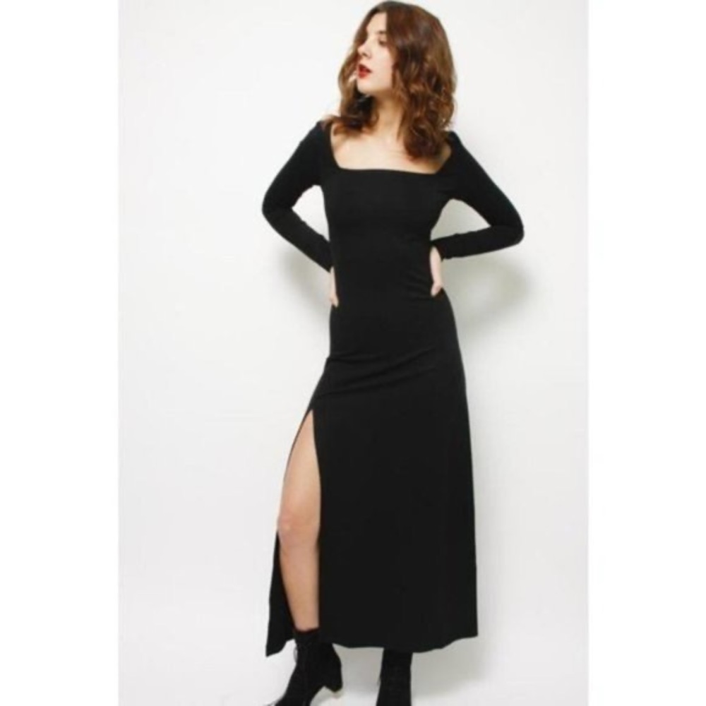 Capulet evening dress with side slit